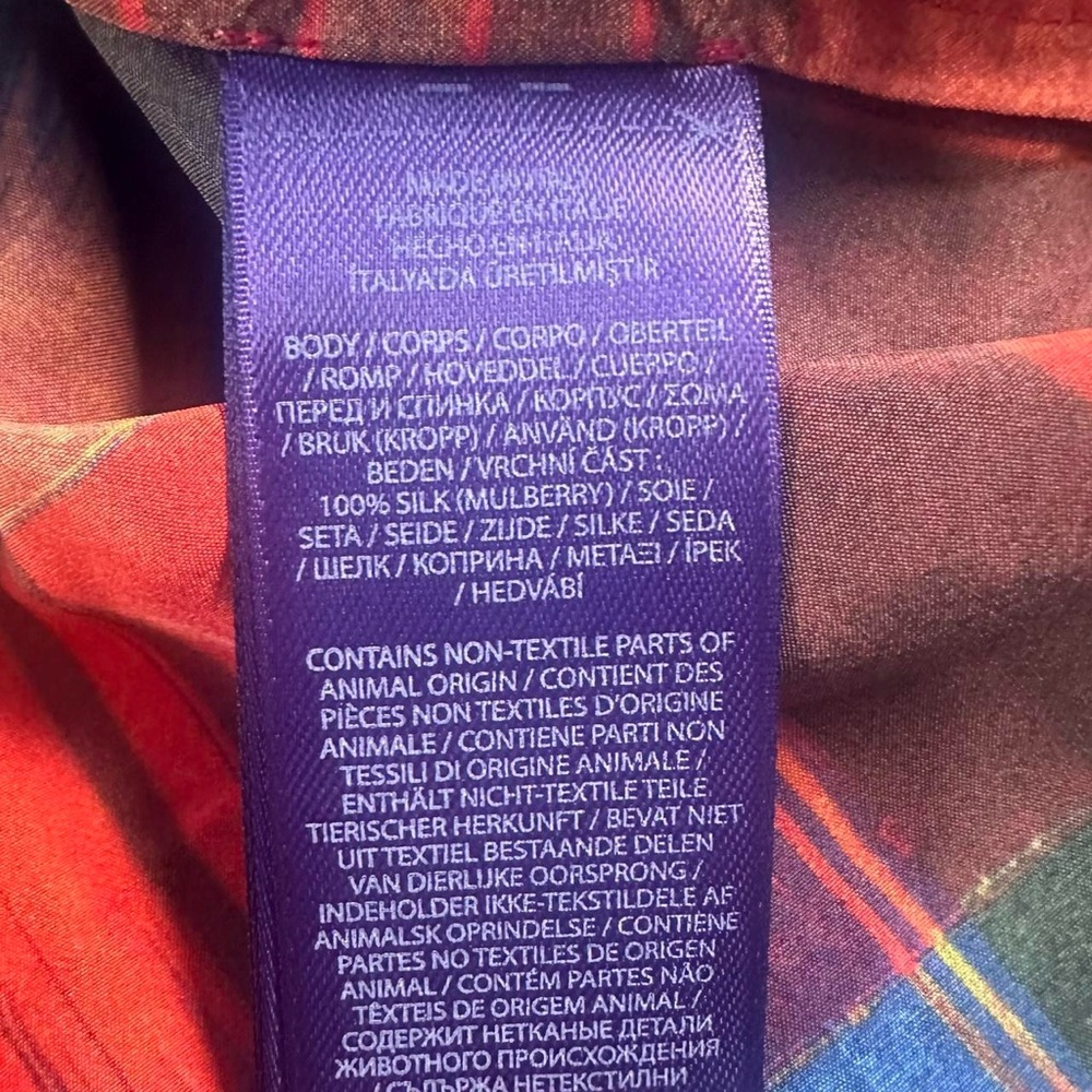 Ralph Lauren Purple Label Women’s Corinna Print Silk Habotai Shirt Large - Picture 3 of 7